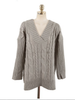 cable-knit ribbed poncho