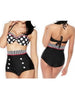 stripe polka dots bikini shorts set