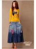 Clearance - applique embroidery denim skirt