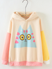 cartoon cat contrast colors hoodie