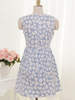 vintage floral print denim dress