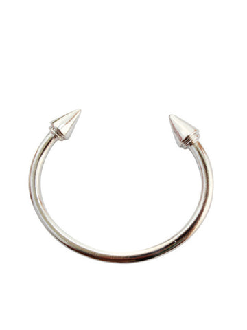 punk style two-headed spikes open bangle