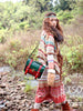 Mori girl color block satchel