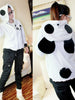 panda hooded plush coat