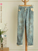 vintage floral rolled cuff jeans