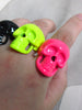 punk colour skull ring
