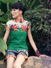 Yunnan embroidery contrast color top