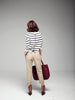 simple back buckle striped top