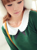 green Peter Pan collar sweater