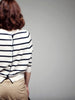simple back buckle striped top