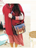 traveler contrast braided satchel