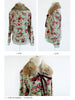 English rose knit pullover with fur collar