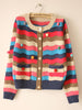 rainbow color stripe knit Cardigan