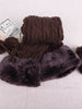 Korean twist winter fur trim ankle warmer