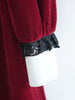 red rose velvet long sleeve dress