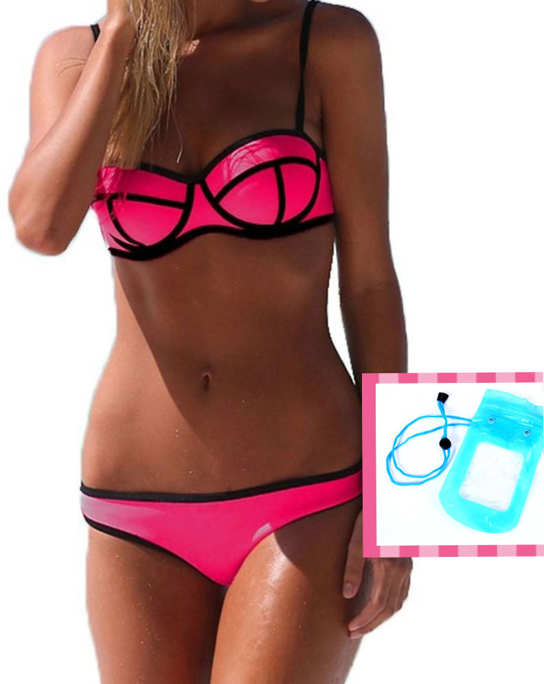 StellarChic Neoprene Bikini Swimsuit with FREE Waterproof iPhone Case –  asian icandy