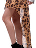leopard print sheer asymmetrical skirt