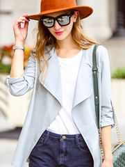 open front irregular hem jacket