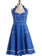 retro polka dots halter dress