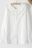 tiered lace doll collar shirt