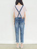contemporary ripped denim overalls