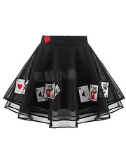 poker cards sheer skirt