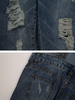 contemporary ripped denim overalls