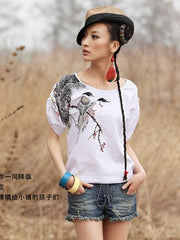 lucky birds Chinese ink shirt
