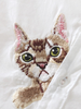 cat embroidery button up shirt
