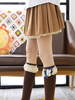 lace hem pleated mini skirt