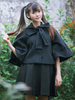 bow cape and pleated skirt set