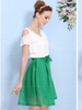 bow organza skirt in green