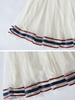 striped mesh layers long skirt