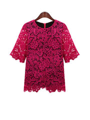 lace top in fuschia