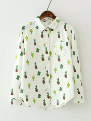 hello cactus long sleeve shirt