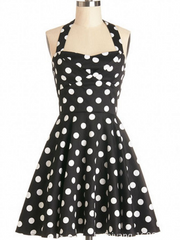 50s polka dots halter dress