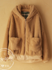 bear hoodie fur jacket