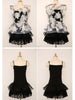 sheer floral top and cami dress set