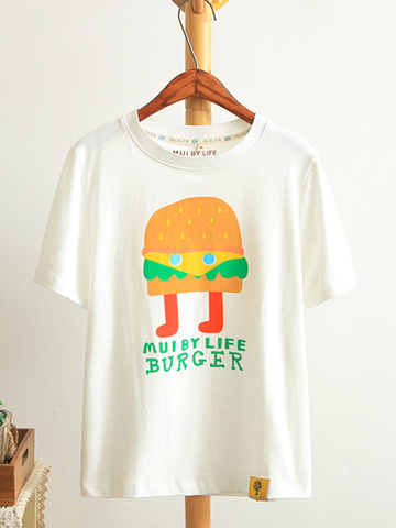 burger man cartoon t-shirt