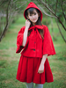 bow cape and pleated skirt set