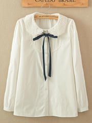 lace collar ribbon shirt