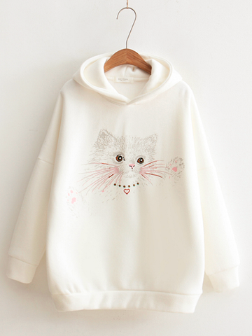 cat baby cotton hoodie