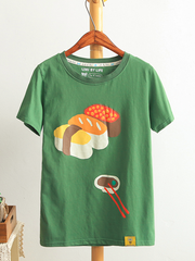 sushi yummy cartoon t-shirt