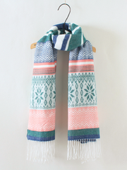 folk style scarf with tassels