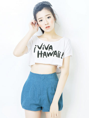 tropical vacations crop top