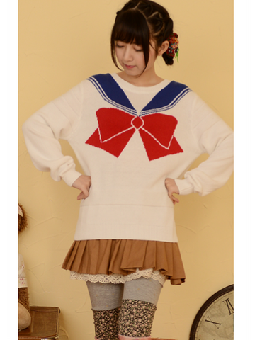 sailor moon bow sweater