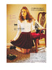Spring collection - velvet solid color pleated skirt