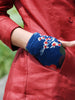 retro style tri-color wool gloves
