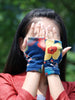 retro style tri-color wool gloves
