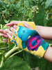 retro style tri-color wool gloves